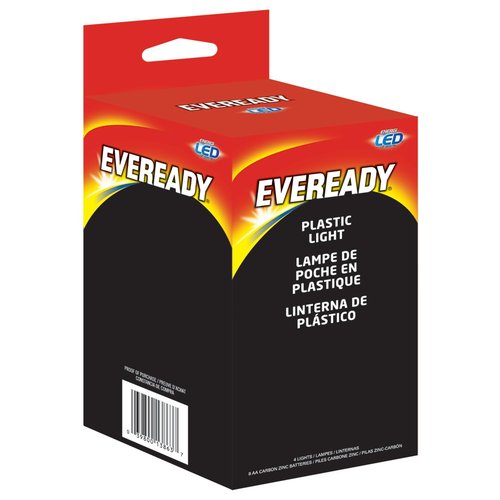 EVEREADY LED Flashlights (4-Pack), Bright Flashlights for Emergencies and Camping Gear, Flash Light with AA Batteries Included, Blue/Yellow (4-Pack)