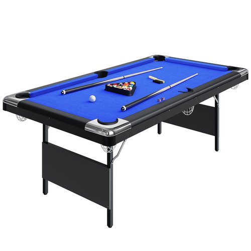 MegaChoice 7 Ft Folding Pool Table, Portable Pool Table, Billiard Table Set Includes Balls, Cues, Chalks and Brush, for Family Game Room, Adult Rrec Room, Basements, Blue