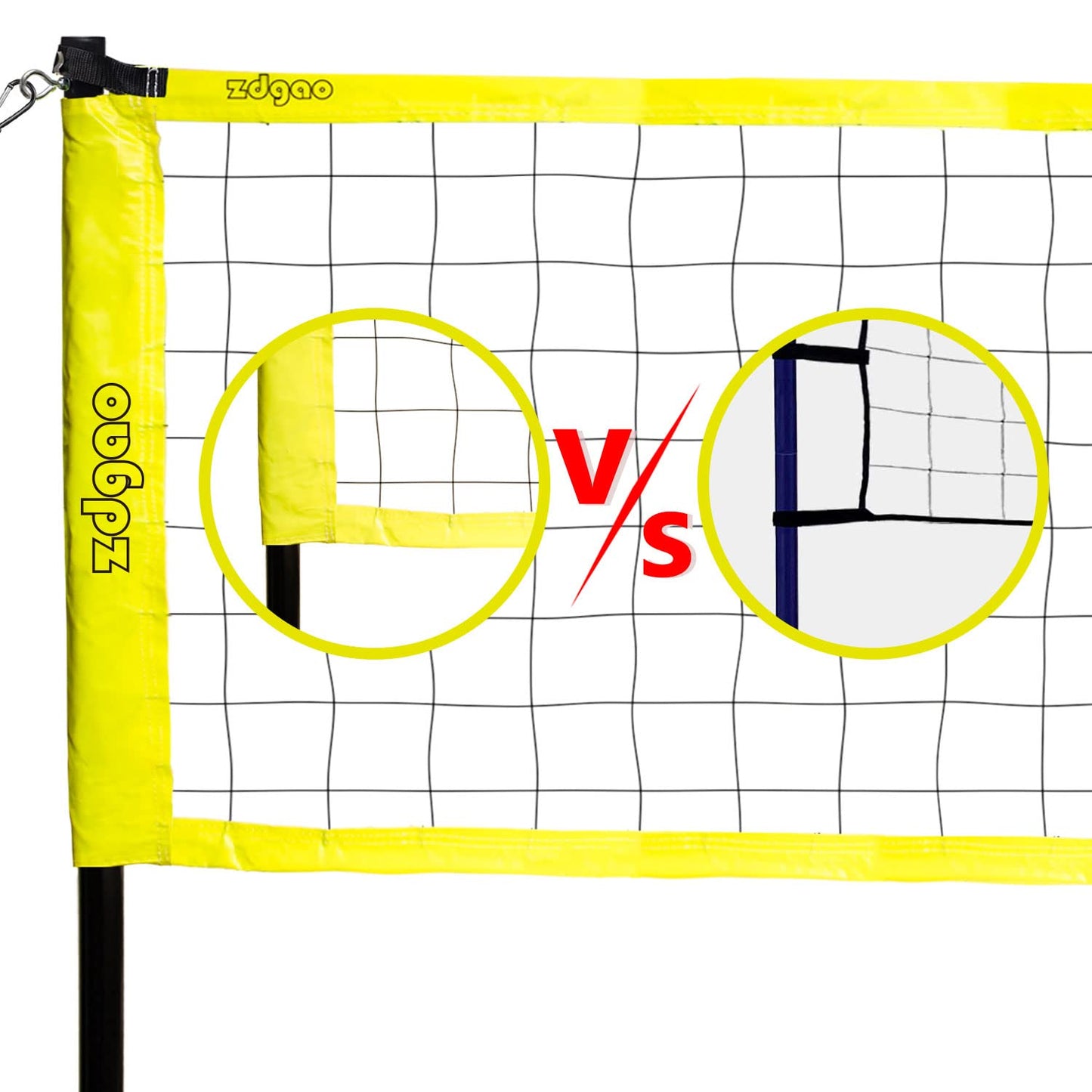 Zdgao 32FT Outdoor Portable Adjustable Height Volleyball Net System