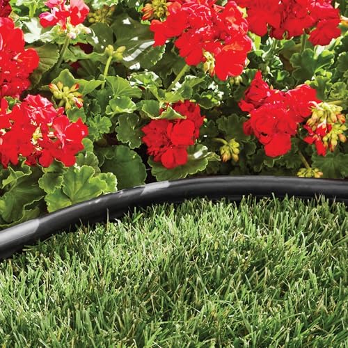 Plastic Lawn Edging Kit - 20 ft Garden Border with Stakes & Connectors