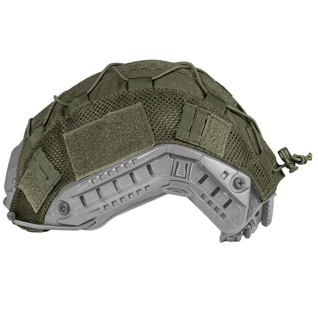 IDOGEAR SPORTS Tactical Helmet Cover for Fast Helmets - Camo M/L Size - Durable 500D Nylon Tactical Gear for Airsoft, Paintball, Hunting(Ranger Green)
