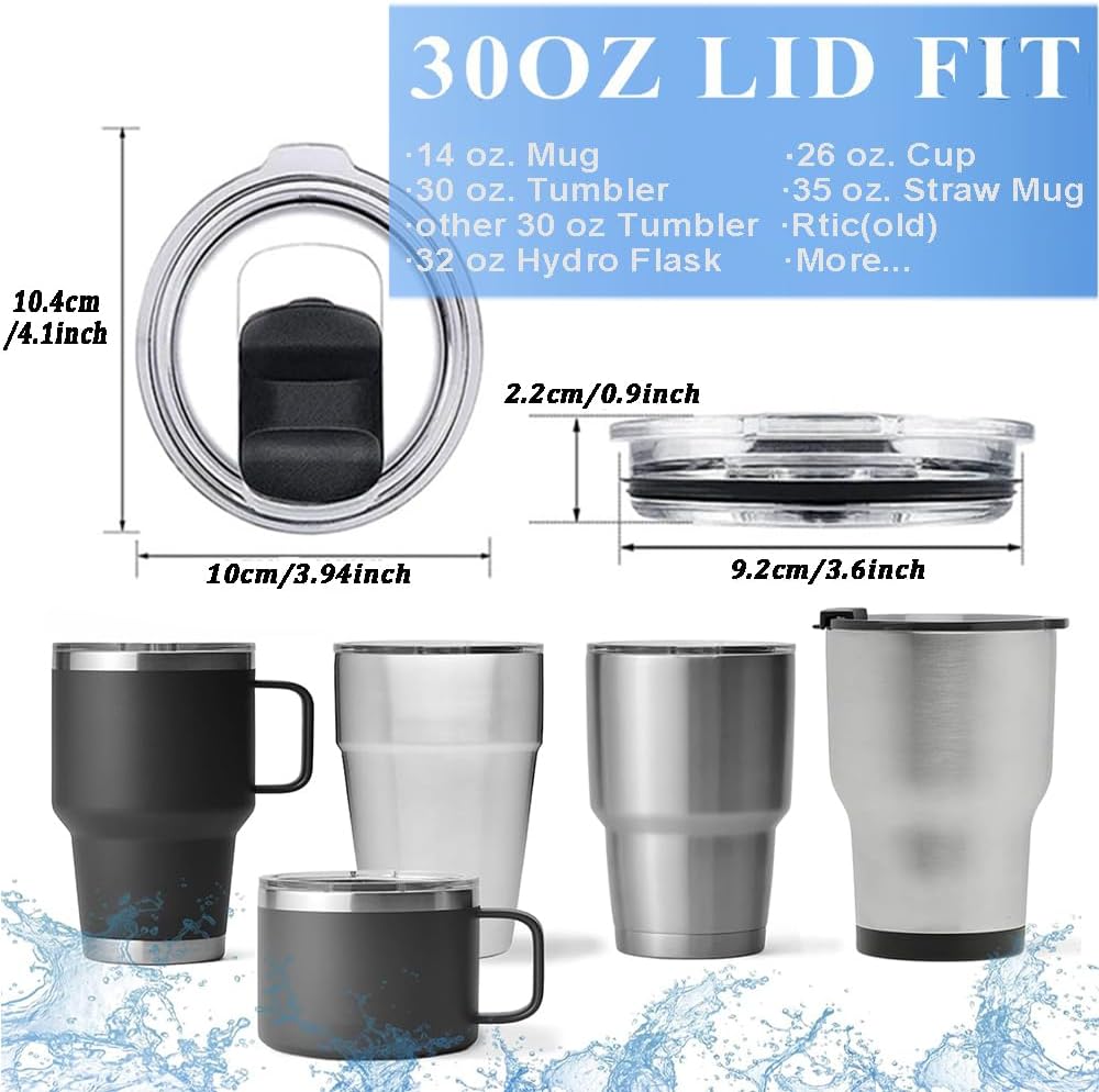 3 Pack 20oz Yeti Tumbler Lids, Magnetic Slider Replacement Lid for 20oz Yeti Rambler/16oz Pints/10/24oz Mug/10oz Lowball, Spill Proof Coffee Cup Cover
