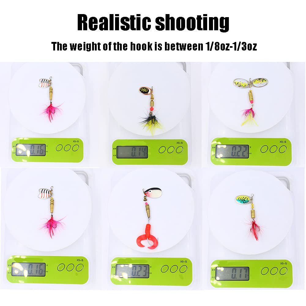 Rooster Tail Fishing Lures Kit - 16PCS Freshwater Trout and Bass Lures, Spinner Baits, Fishing Spoon, Hard Metal Spinners With Carry Bag