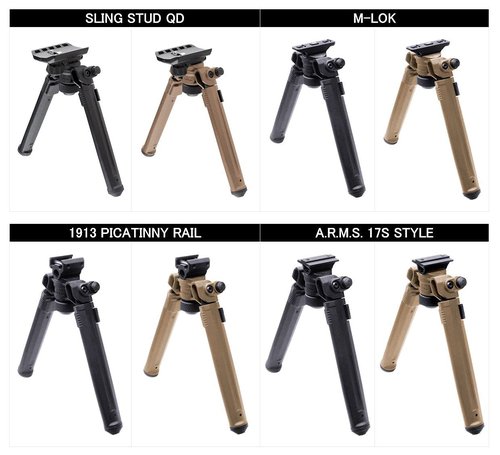 Magpul Rifle Bipod Gun Rest for Hunting and Shooting, M-LOK, Black
