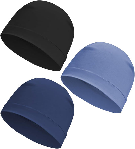 3 Pieces Cotton Skull Caps for Men Women Chemo Headwear Lightweight Beanie Sleeping Cap Helmet Liner