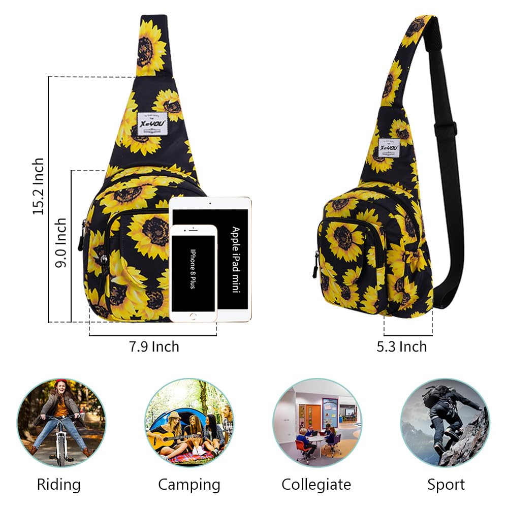 XEYOU Small Sling Bag for Women Crossbody Backpack Hiking Travel Daypack Chest Bag Lightweight Shoulder Bag