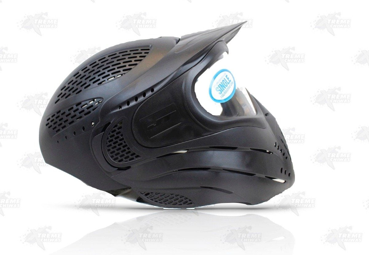 JT Premise Total Headshield Paintball Goggle Mask, Full Head Coverage, 260° View, Quick-Change Lens, Black with Standard Lens