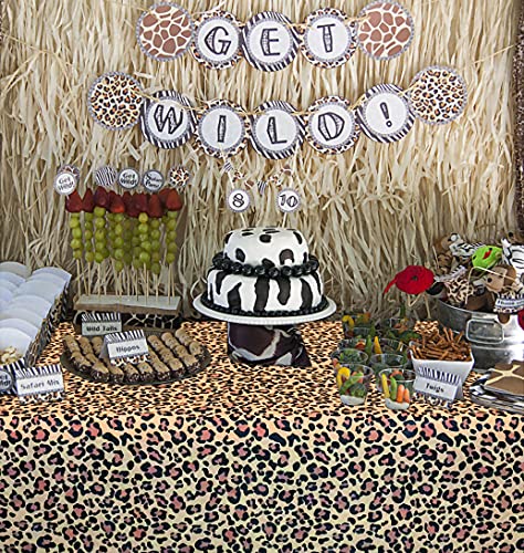 Leopard Table Covers 5 Pack - Jungle Safari Animal Print Party Supplies