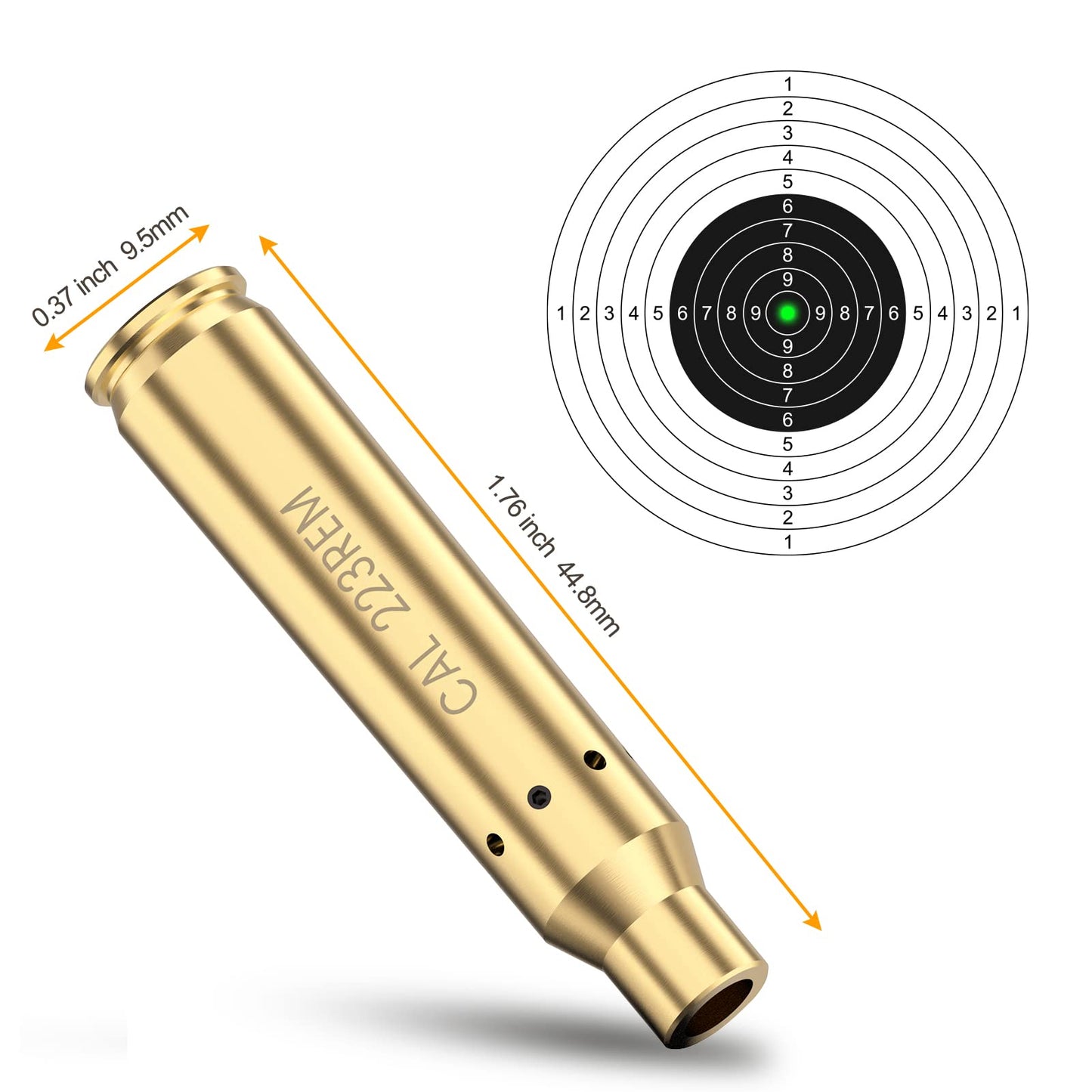 Feyachi 223 5.56 Laser Bore Sight .223 Rem 5.56mm NATO Red/Green Laser Boresighter for Cal 223 556 with 3 Sets of Batteries