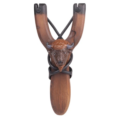Needzo Wooden Buffalo Slingshot, Classic Construction, Catapult for Outdoor, Hunting and Fishing, 15 x 3.5 Inches