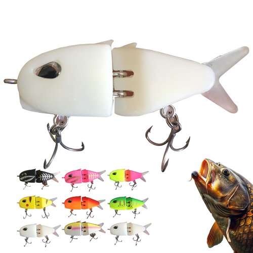 Mini Glide Bait Bass Fishing Lure | Slow Sinking Multi-Jointed Swimbait with Double Hook | Lifelike Swimming Action for Freshwater & Saltwater | Ideal for Bass, Trout, and Predatory Fish (003)