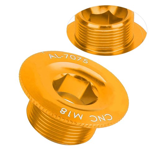 Xolsurg M18 Crank Cover Cap High Strength Aluminum Alloy Parts Hollow Integrated Crankset (M18 Gold)