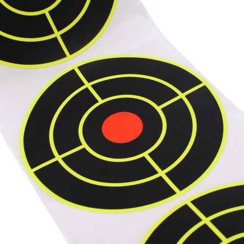 SKLK-SEL 3" Reactive Paper Targets 250 Pcs Splatter Targets Stickers Targe with Fluorescent Yellow for Shooting Range for BB Gun, Pellet Gun, Airsoft, Rifle Shooting Practice (Round-Yellow)