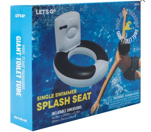 High Five Giant Toilet Pool Float Tube 35 inches x 30 inches x 22 inches