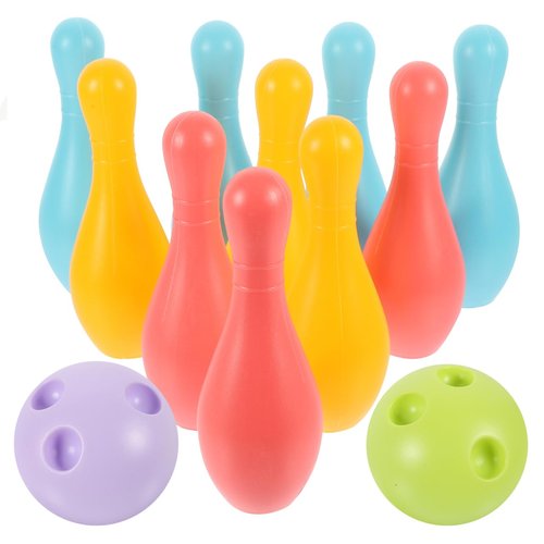 VOSAREA 1Set Plastic Bowling for Indoor Outdoor Recreational Bowling Plaything Fun Bowling Pin and Ball for Parties