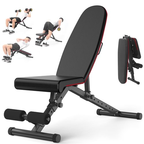 900LB Weight Bench, Adjustable Strength Training Bench for Full Body Workout with Fast Folding, for Garage and Home Gym Workouts, Weight Lifting, and Bench Press