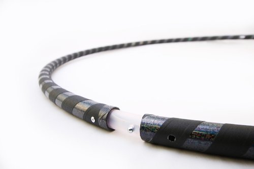 The Spinsterz Beginner Hoop: Weighted Fitness Hula-Hoop for Adults Weight Loss, Waist Exercise Ring for Cardio & Core, Adjustable Quality Detachable Hula Shaper for Beginners, Made in USA - Black