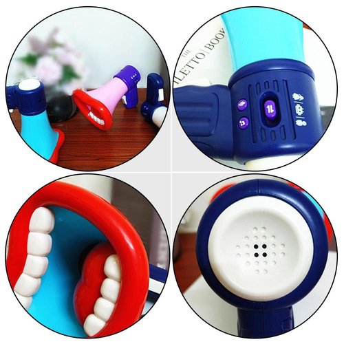 Totority Battery- Operated Megaphone Portable Megaphone Bullhorn Mega Phone Loud Speaker Prize for Kids and Adults Blue