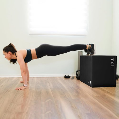 Goplus 3 in 1 Foam Plyometric Jump Box, High Density Foam Plyo Box w/Non-Slip & Easy-to-Clean PU Cover for Home Gym Fitness Training HIIT Exercise, No Assembly (16" x 14" x 12)