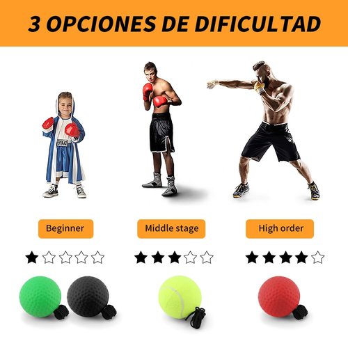 PUXING Boxing Reflex Ball Headband Set Boxing Training Ball for Beginner Proficiency Improvement, Great Boxings Equipment (Color:Red+Black)
