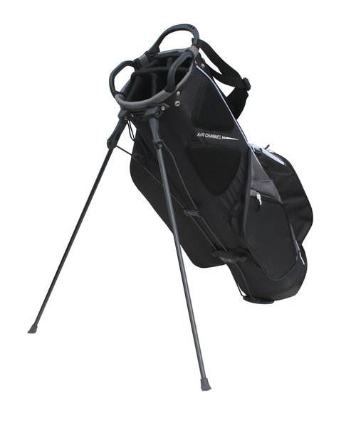 Rife RF-LITE Golf Stand Bag 9" 7-Way Divider Top, Putter Compartment, Lightweight Dobby Nylon, Black/Gray with Hydration Sleeve & Rain Hood