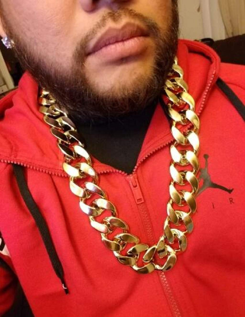 Big Chunky Plastic Hip Hop Gold Chain Necklace,80s/90s Costume Cosplay Prop