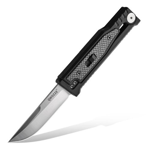 QWOZZE Outdoor camping hiking knife, fishing line cutting knife (acrylonitrile material handle)
