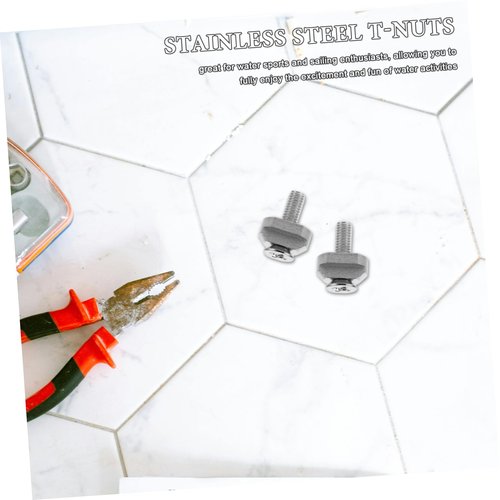 BESPORTBLE Surfboard Hardware 4pcs Stainless Steel Hydrofoil Nuts Sliding Nut t Track Bolts for Marine Use