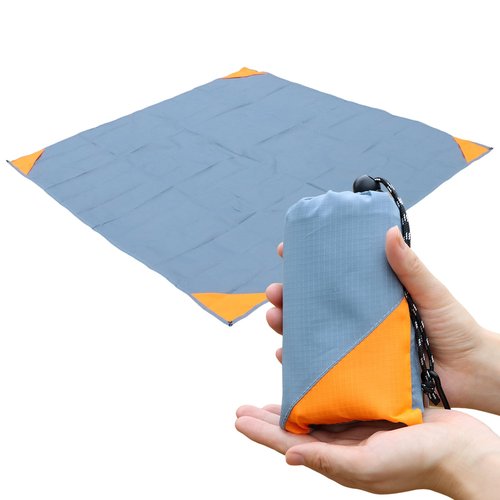 Orga'Neat Pocket Picnic Blanket, Sandproof Lightweight Pocket Camping Tarp, 55?³x 60??Foldable & Fits into Small Bag, Water Resistant Washable Quick Dry Compact Beach Mat for Outdoor Recreation