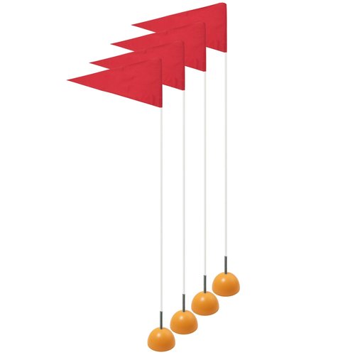 Champion Sports Indoor/Outdoor Spring Loaded Soccer Corner Flags Multi, 60"H X 1/2" Set Of 4