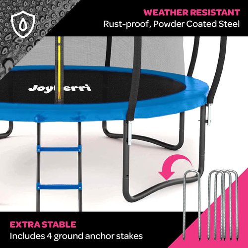 Trampoline for Kids and Adults - 8Ft 10Ft 12Ft 14FT Trampoline with Net - with Bonus Sprinkler and LED Lights/ASTM Certified/Extra Sturdy Recreational Outdoor Trampolines