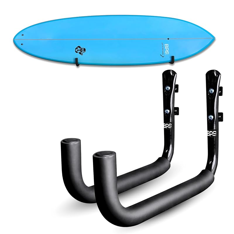 Ultrastrong Ultrapadded Surfboard & SUP Wall Rack – Large (1-2 Boards) with Marine-Grade Screws