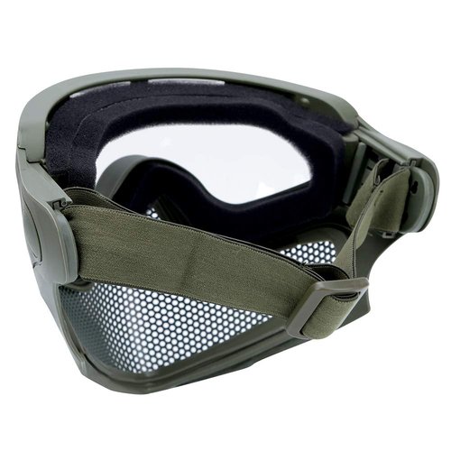 ATAIRSOFT 2 Modes Airsoft Mask Full Face Tactical Safety Protective Mask Anti-Fog Goggles Set with 3 Interchangable Lens (OD Green)