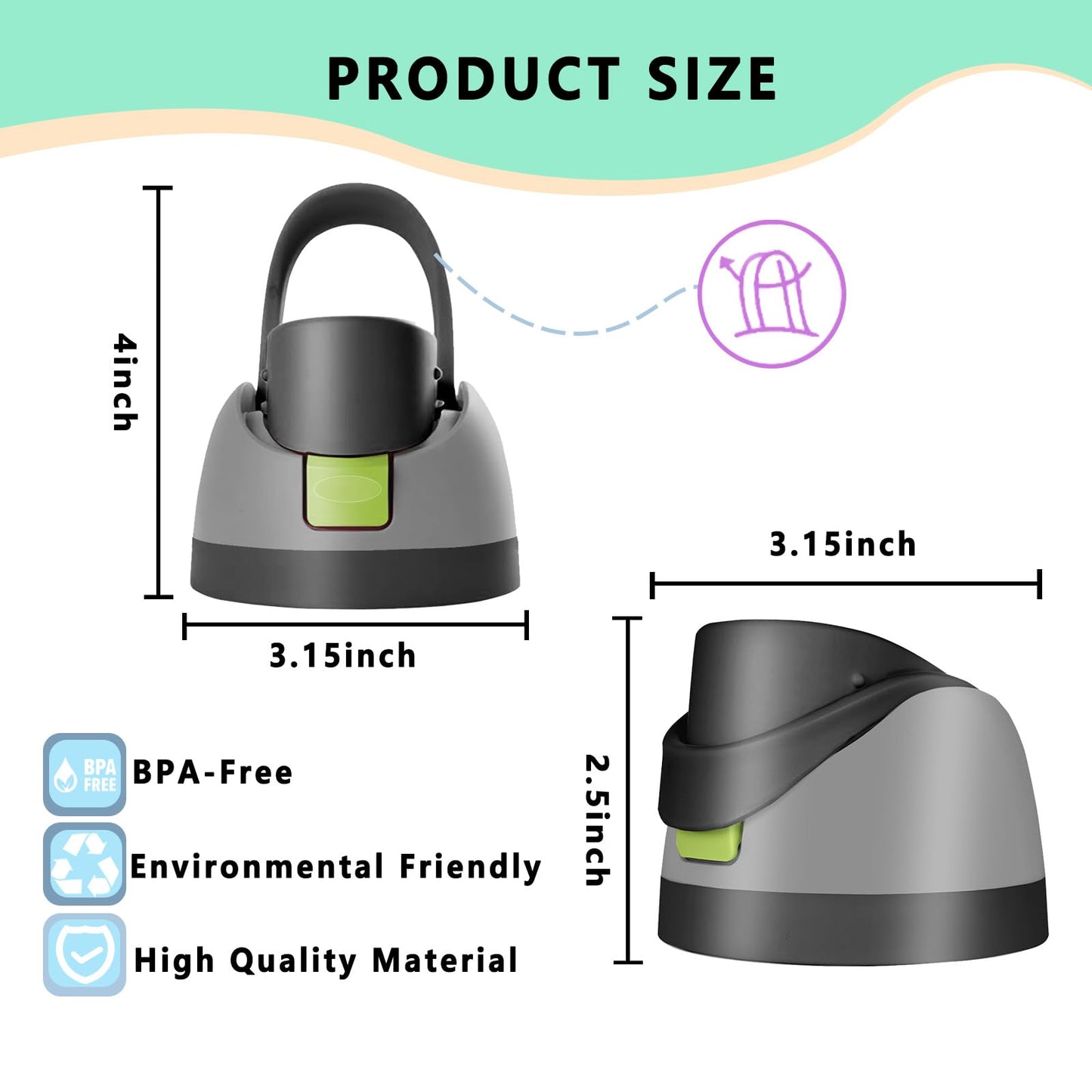 NTIERA Replacement Lid for Owala Freesip,Compatible with Owala Freesip Water Bottle 16oz 24oz 32oz 40oz,Premium Replacement Accessories for Owala Cap,LeakProof,BPA-Free(Foggy Tide)