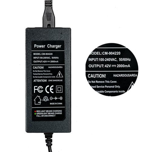 42V 2A Charger 1 Prong for Scooter 36V Lithium Battery, Fast Smart Replacement for GOTRAX GXL V2, G4, G3, G2, XR Elite, XR Ultra, Glider, Apex 36V Lithium-ion Battery