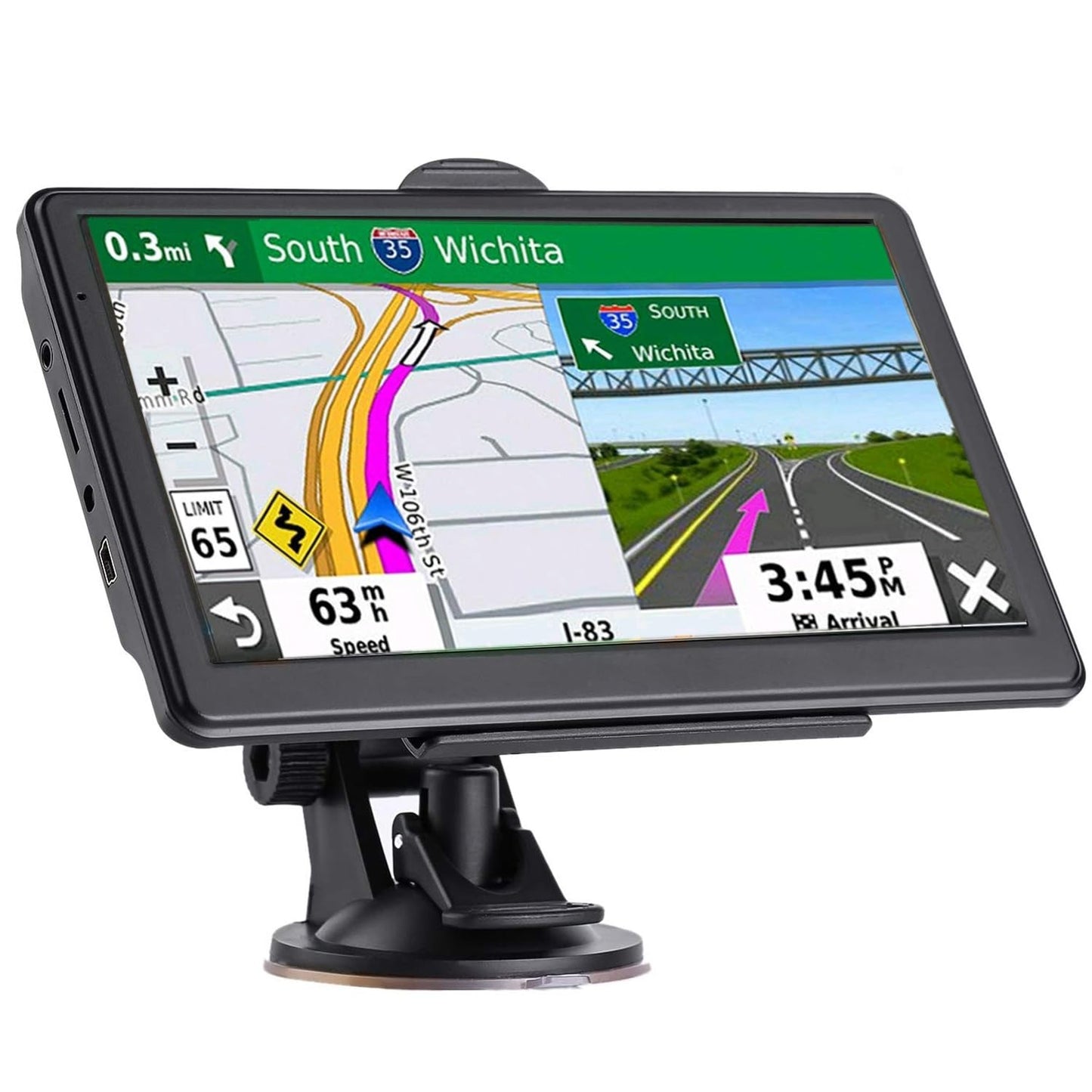 GPS Navigator for Car, Latest 2026 Map 7 inch Touch Screen Car GPS 256-16GB, Voice Turn Direction Guidance, Support Speed and Red Light Warning, North America Lifetime map Free Update(Black)