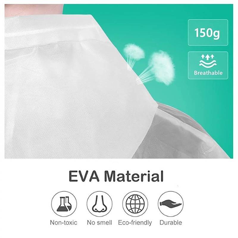Rain Ponchos for Adults Reusable 2-5 Pack with Hood - Waterproof Rain Coat for Men Women, White (Variation: White X5+One Size)