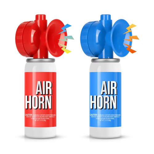 Marine Boat Air Horn 1.4oz, Loud Mini Handheld Air Horns for Safety, Mini Small Compressed Can Blow Fog Bear Horn, Emergency Use for Boating, Hiking, Camping, Sporting Events Outdoor Alarm (2PCS)