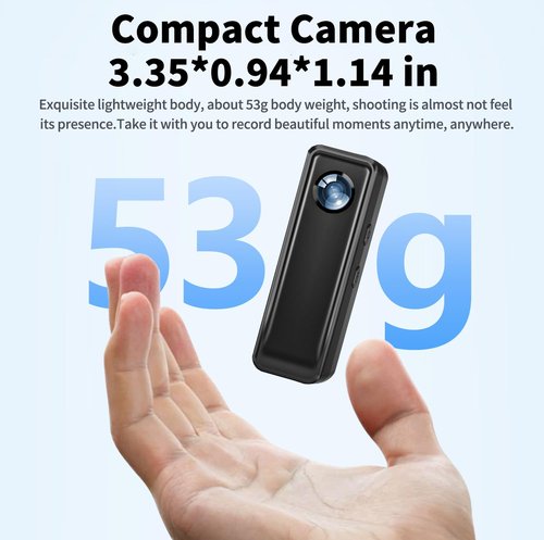 HJBDGS Body Camera 128GB, 4K 30FPS Action Camcorder, Hands Free Sports Camera with Magnetic Back Clip, Mini Body Cam POV Records with Audio and Video Recording for Traveling Cycling Vlogging