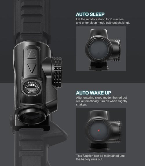 Feyachi V90 Red Dot Sight 2 MOA Compact Red Dot Scope Waterproof Shake Awake Rifle Scopes 1 x 25mm .75” Riser Mount