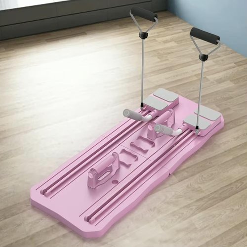 Exercise Board with Resistance Bands, Full Body Workout Equipment, Home Fitness Training System, Blue and Pink (Pink)