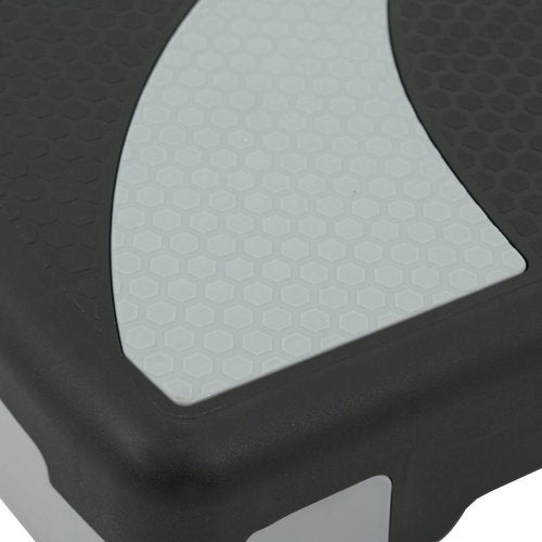 ZENY 31’’ Aerobic Step Platform, Adjustable Workout Step Platform for Exercise at Home, Stand Up Steppers Fitness Equipment for Home Gym with 4 Step Risers (black-grey)