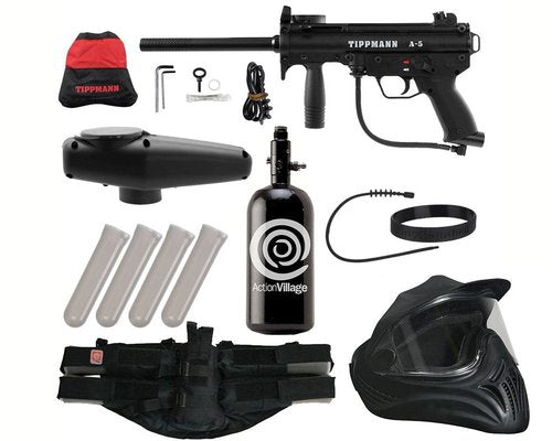 Action Village Tippmann A5 Legendary Paintball Gun Package Kit (A5- RT (Response Trigger))