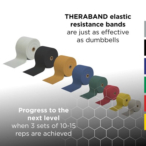 THERABAND Professional Latex Resistance Bands For Rehabilitation, Portable Fitness and Workout, Home Exercise, 5 Foot, Red, Medium, Level 3, Individual Package