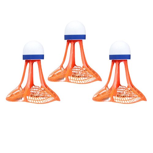 CAQYPVH 3X Windproof Badminton Badminton Shuttlecocks Wear Resistant Stable Sports Training Badminton Balls for Garden, Orange