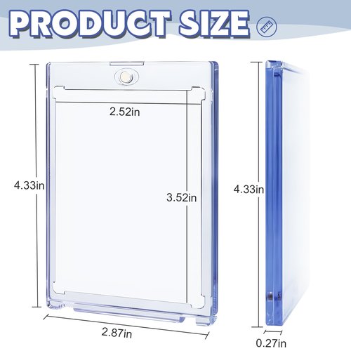 XccMe 200ct Magnetic Card Holder for Trading Cards,35pt One Touch Card Holder,UV Protectors Hard Plastic,Display Card Case,Baseball Cards Holder for Sports,Football,Game,MTG (200 PACK)