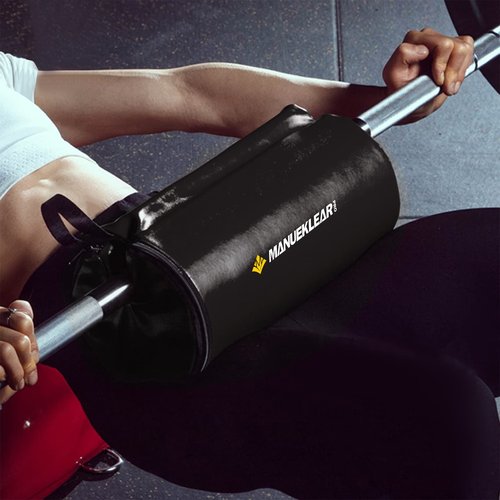 Hip Thrust Pad for Barbell 3.5" Thick Leather Olympic Barbell Pad for Bench Press Weightlifting Powerlifting (Black)