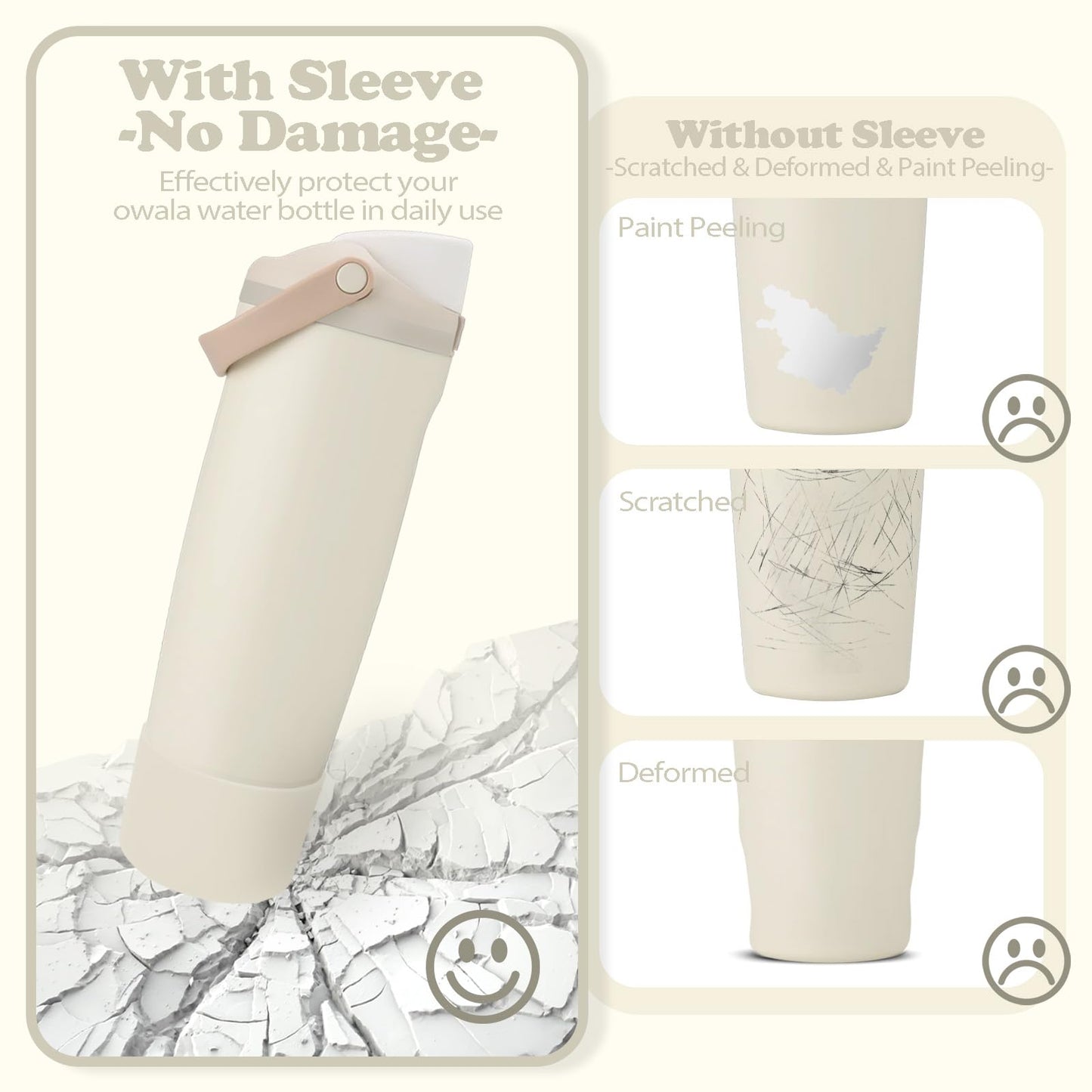 Kaitiaki Silicone Boot for Owala 30oz & 40oz FreeSip Sway Bottles & Tumblers - Non-Slip, Scratch-Resistant, Stability Enhancer, Available in 12 Colors (Lightly Toasted)