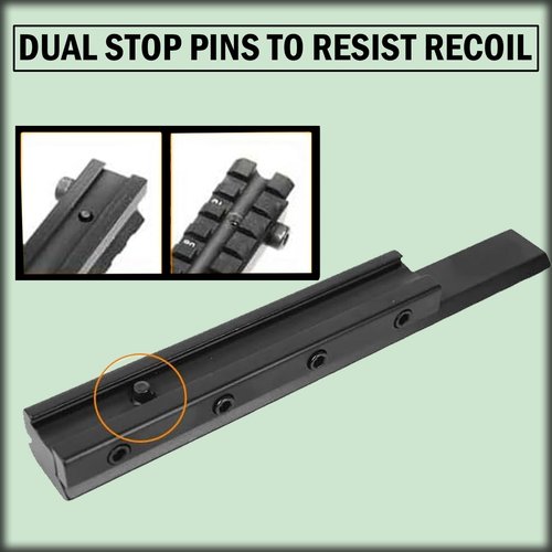 Gotical Low Profile 11mm / 3/8" Dovetail to Picatinny Rail Adapter Converter Durable Item longlasting (14 Slot Extension Low Profile Rail) Durable