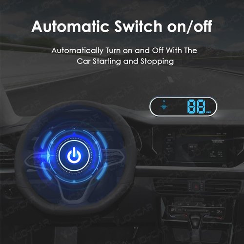 VJOYCAR New Colorful Speedometer HUD GPS Digital Speed Meter MPH KM/H Speedo Head Up Display for Cars Trucks, USB Cable Plug & Play (7 Color/MPH KM/H)
